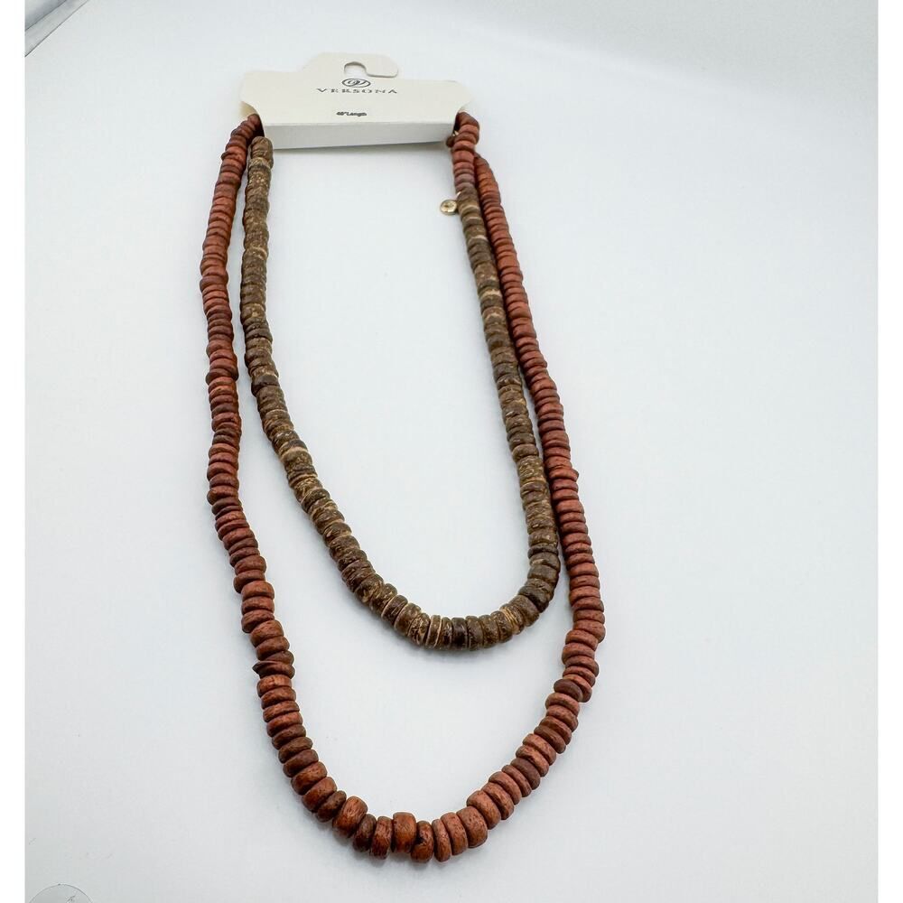 Vintage Long Wood Bead Necklace Boho Chic Versatile Singe Strand Layer